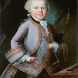 Mozart, niño. Anónimo, posiblemente de Antonio Lorenzoni