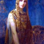 Isolde by Gaston Bussière, 1911--Great gold!